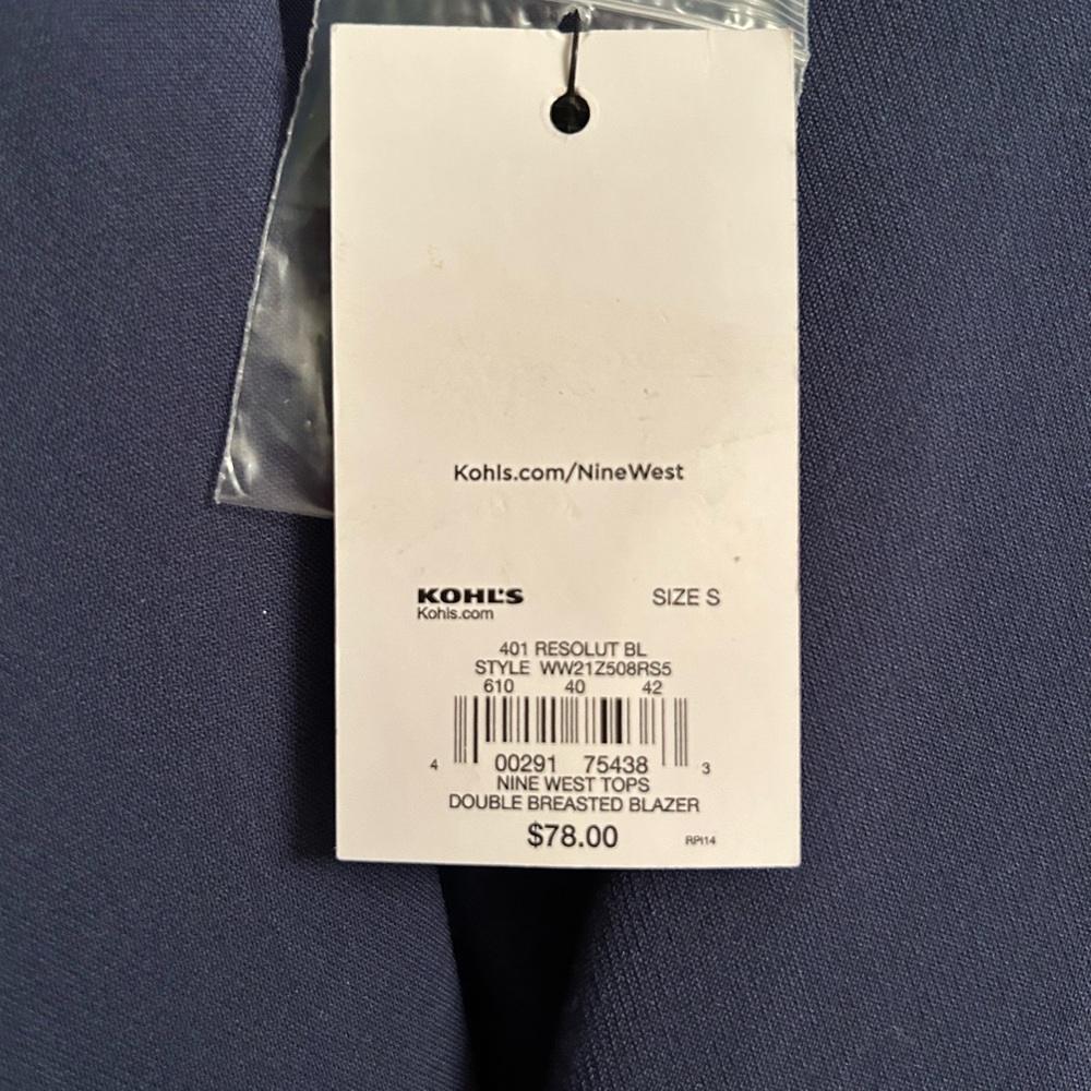 Nine West Women's Double-Breasted Blazer in Navy - Picture 3 of 3